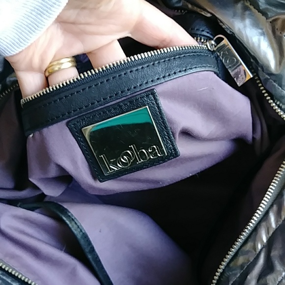 Kooba silver metallic puffer puffy quilted shoulder bag tote - Picture 7 of 12